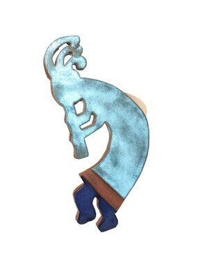 Kokopelli Enameled Southwestern Pottery 11.25" Wall Accent Decor